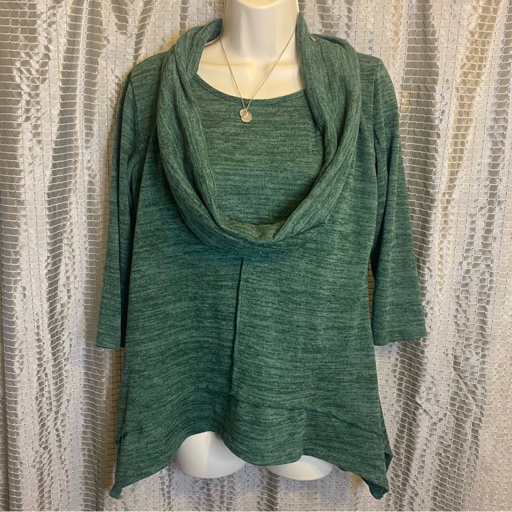 Coco Bianca Hunter Green Cowl Top Medium - Picture 1 of 5